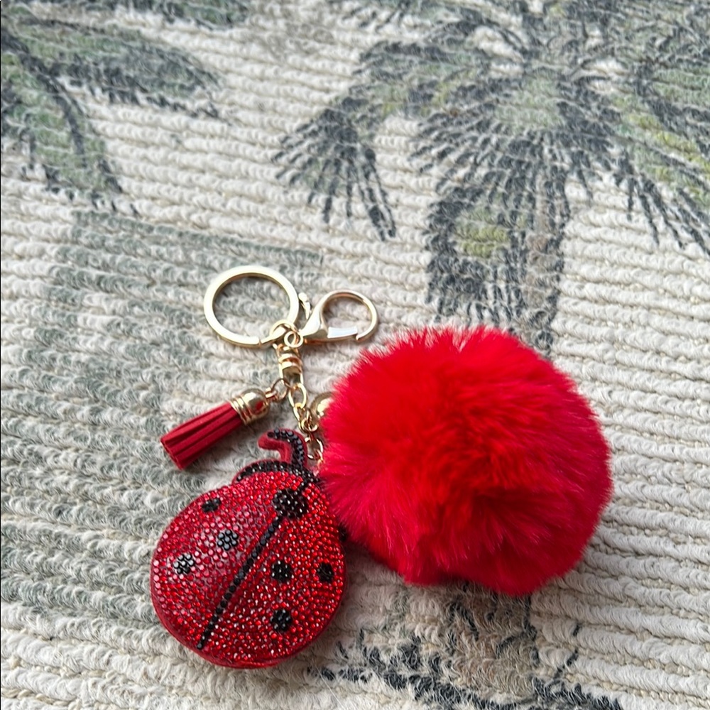 Red and gold Key chain or bag decoration